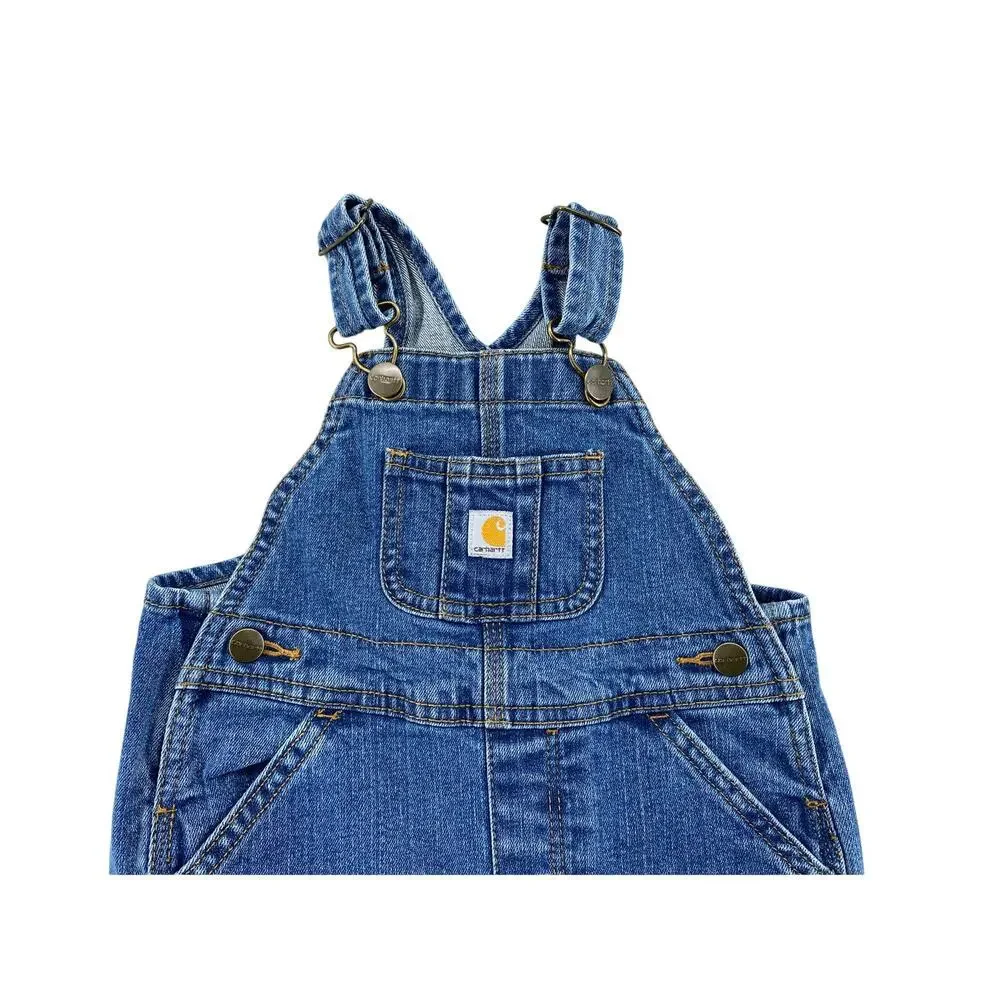 Carhartt Baby Denim Overalls 24M Blue Bib Carpenter Jeans Toddler Dungarees